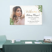 Tropische Greenery Gold Arch Foto Graduy Party Spandoek (Beurs)