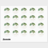 Tropische Greenery Gold Congrats Afstudeerder Afst Ronde Sticker (Vel)