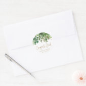 Tropische Greenery Gold Congrats Afstudeerder Afst Ronde Sticker (Envelop)