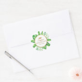 Tropische Greenery Gold Thmed Graduy Party Ronde Sticker (Envelop)