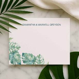 Tropische Greenery Personalized Stationery Notitiekaartje