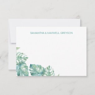Tropische Greenery Personalized Stationery Notitiekaartje
