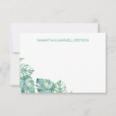 Tropische Greenery Personalized Stationery Notitiekaartje (Voorkant)