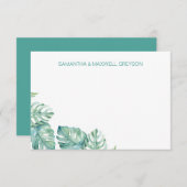 Tropische Greenery Personalized Stationery Notitiekaartje (Voorkant / Achterkant)