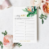 Tropische Greenery Shower Baby ABC-gamekaart