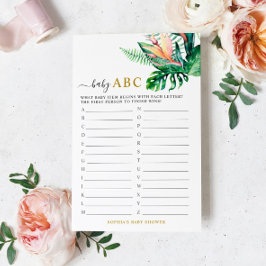 Tropische Greenery Shower Baby ABC-gamekaart