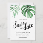 Tropische Greenery sparen de de fotokaart van de D Aankondiging (Voorkant)