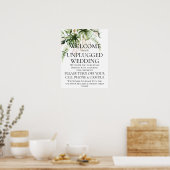 Tropische Greenery Unplugged Wedding Ceremony Poster (Keuken)
