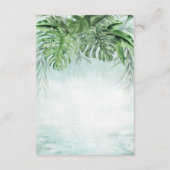 Tropische Greenery Waterverf Wedding Reception Informatiekaartje (Achterkant)