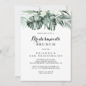 Tropische Greenery White Bridesmaids Brunch Shower Kaart (Voorkant)