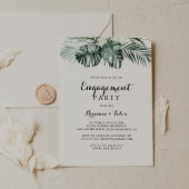 Tropische Greenery White Floral Engagement Party Kaart