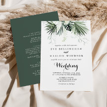 Tropische Greenery White Front & Back Wedding