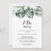 Tropische Greenery White I Do BBQ Engagement Party Kaart (Voorkant)