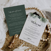 Tropische Greenery White Wedding Welcome Letter