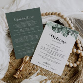 Tropische Greenery White Wedding Welcome Letter