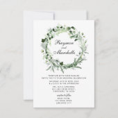 Tropische Greenery Wreath Wedding Invitation Aankondiging (Voorkant)