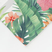 Tropische grenzen Hibiscus Flowers Sloon Aangepast Fleece Deken (Hoek)