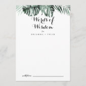Tropische Grienery White Wedding Words of Wisdom Advieskaart (Voorkant)