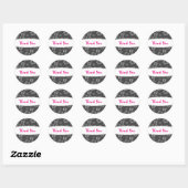 Tropische grijze elegante hibiscus bloemsticker ronde sticker (Vel)