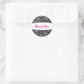 Tropische grijze elegante hibiscus bloemsticker ronde sticker (Tas)
