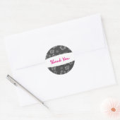 Tropische grijze elegante hibiscus bloemsticker ronde sticker (Envelop)