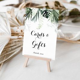 Tropische Groen Blanken Bloemkaarten en Cadeaus Poster