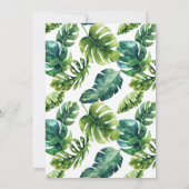 Tropische groen en Plumeria Birthday Party Kaart (Achterkant)
