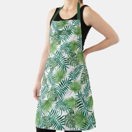 Tropische groen Floral Leaves Schort