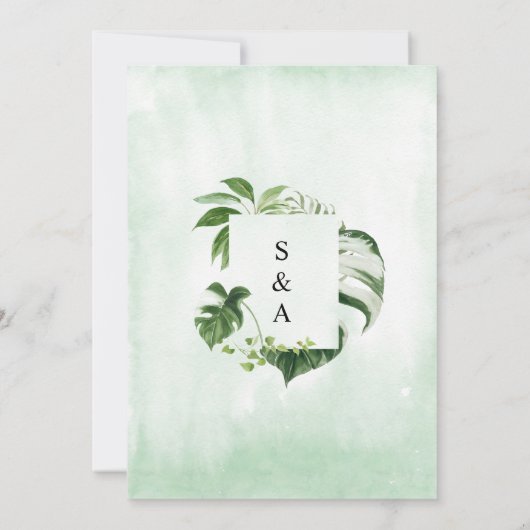 Tropische groen laat de moderne tijd de DATUM INVI Kaart (Achterkant)