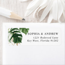 Tropische groen laat het etiket van het terugkeera