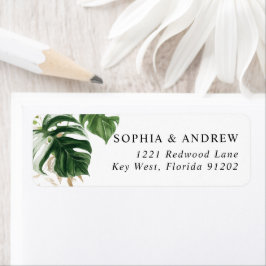 Tropische groen laat het etiket van het terugkeera