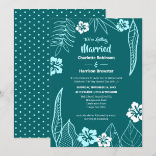 Tropische groen moderne Turquoise Blauwgroen huwel Kaart