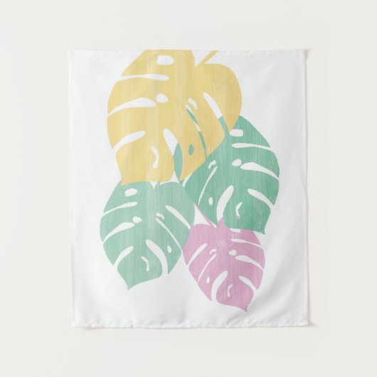Tropische groen - Monstera Leaves Wandkleed (Voorkant)