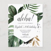 Tropische groen palm Leaves Birthday (Voorkant)