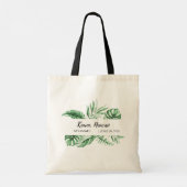 Tropische groen palmbestemming welkomsttas tote bag (Achterkant)