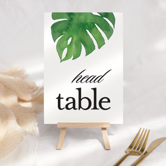 Tropische groen palmkoptabel kaart