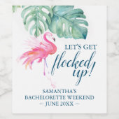 Tropische groen roze flamingo wijn etiket (Enkel label)