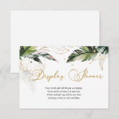 Tropische groen verlaat gouden display informatiekaartje (Voorkant / Achterkant)