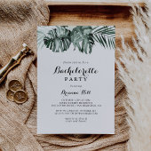 Tropische groen White Floral Bachelorette Party Kaart