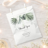 Tropische groen-witte flora Dank je huwelijk Bedankzakje (Geknipt)