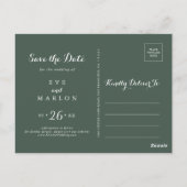 Tropische groen witte flora sparen de Datum Briefkaart (Achterkant)