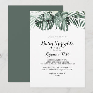 Tropische groen witte Floral Baby Sprinkle Kaart