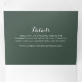 Tropische groen-witte Floral bruiloft Drieluik Uitnodiging (Binnenzijde eerst)