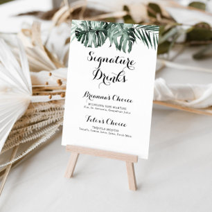 Tropische groen witte Floral Drinken Poster