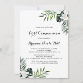 Tropische groen-witte Floral eerste gemeenschap Kaart (Voorkant)