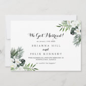 Tropische groen-witte Floral Elopement Aankondiging (Voorkant)