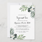 Tropische groen witte Floral Sip en zie Kaart (Voorkant)