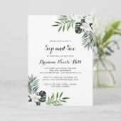 Tropische groen witte Floral Sip en zie Kaart (Staand voorkant)