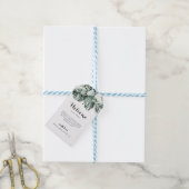 Tropische groen-witte Floral Weddenschap Welkom Cadeaulabel (Met Touw)
