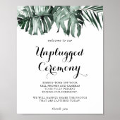 Tropische groen-witte Floral zonder plugging Cerem Poster (Voorkant)